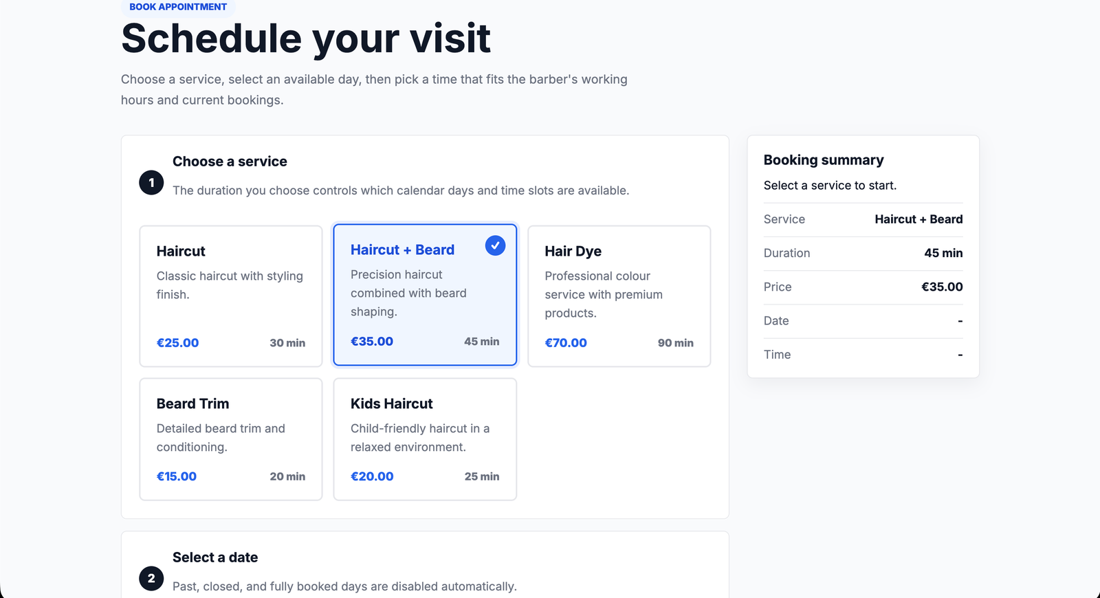 Booking system project media