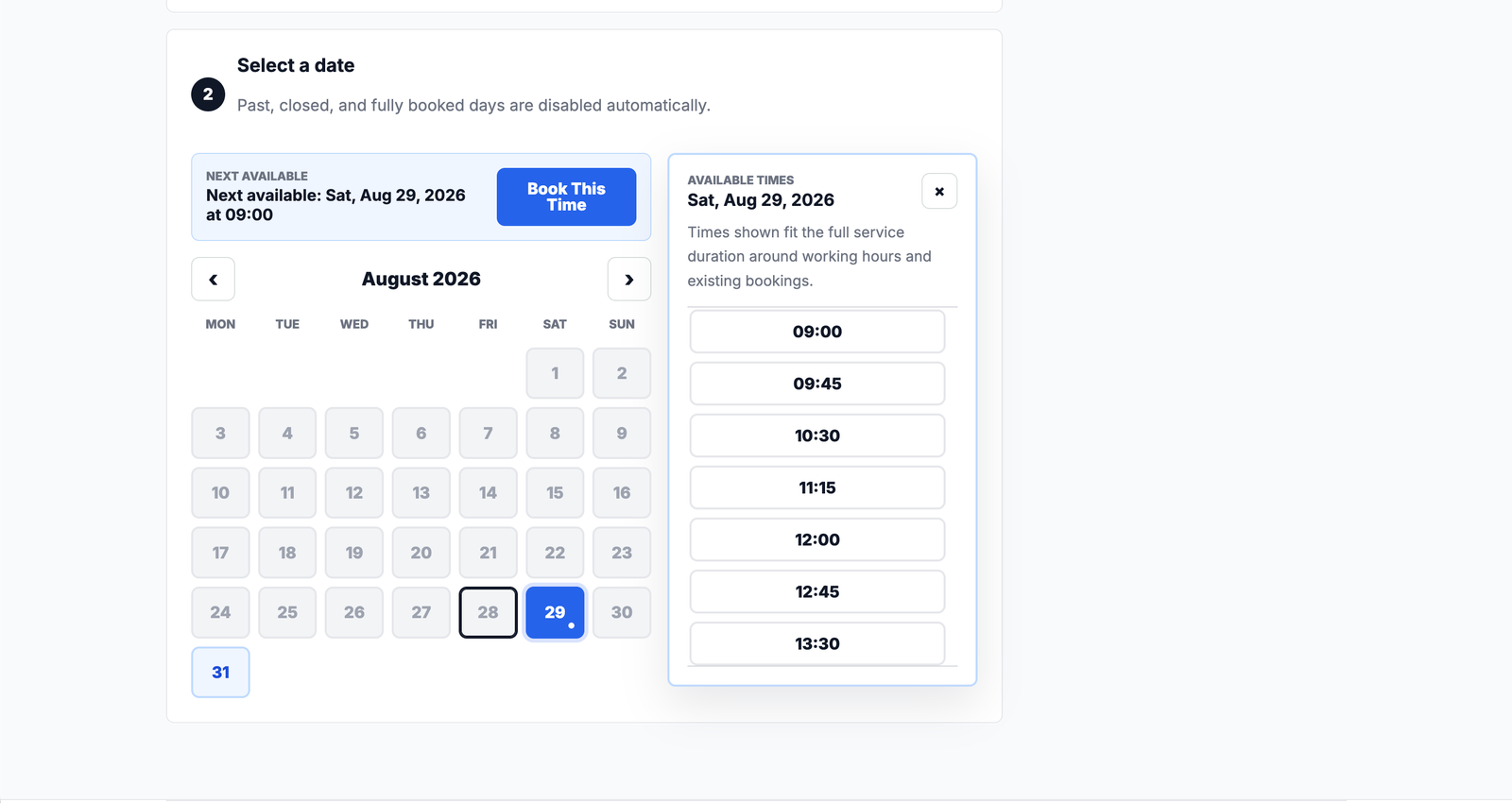 Booking system project media